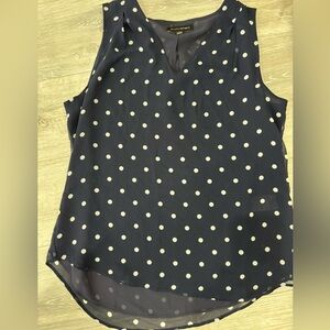 Banana Republic Navy Polka Dot Sleeveless Blouse